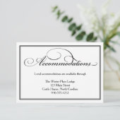 Detail-kaart voor zwarte en witte bruiloften informatiekaartje (Staand voorkant)