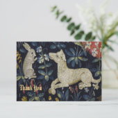 Detail konijn en hond Tapestry Detail Bedankkaart (Staand voorkant)