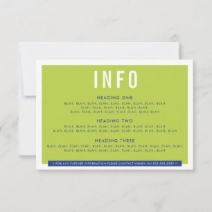 DETAIL leuk vet blok limoen koninklijk blauw RSVP Kaartje