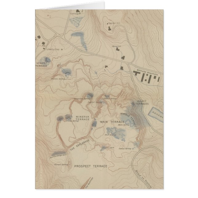 Detail Map van Mammoth Hot Springs (Voorkant)