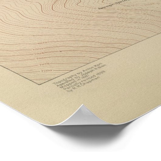 Detail Map van Mammoth Hot Springs Poster (Hoek)