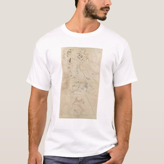 Detail Map van Mammoth Hot Springs T-shirt (Voorkant)