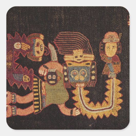 Detail of Burial cloth, Paracas Tribe Vierkante Sticker (Voorkant)