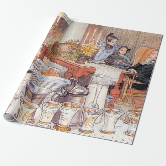 Detail Of Christmas Eve - Carl Larsson 1906 Cadeaupapier (Uitgerold)