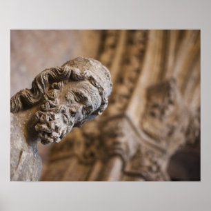 Detail of cloisters Patriarch Zacarias standbeeld Poster