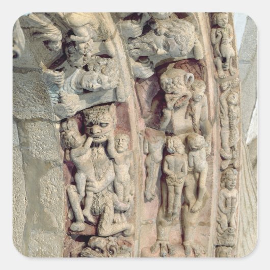 Detail of the Portico De la Gloria Vierkante Sticker (Voorkant)