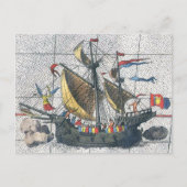  Detail Ortelius Map Magellan Ship Victoria Briefkaart (Voorkant)