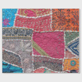 Detail oude kleurrijke patchwork tapijt, India. Sl Cadeaupapier (Vlak)