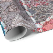 Detail oude kleurrijke patchwork tapijt, India. Sl Cadeaupapier (Rol Hoek)