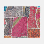 Detail oude kleurrijke patchwork tapijt, India. Sl Fleece Deken (Voorkant (Horizontaal))