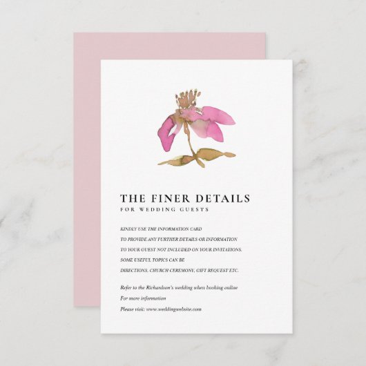 DETAIL OVER DE BLOEDING VAN DE BLOSSOM VAN DE BLUS INFORMATIEKAARTJE (Voorkant / Achterkant)