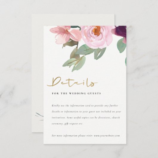 DETAIL OVER DE BLOEDWEDING VAN DE WATERVERF VAN BL INFORMATIEKAARTJE (Voorkant / Achterkant)