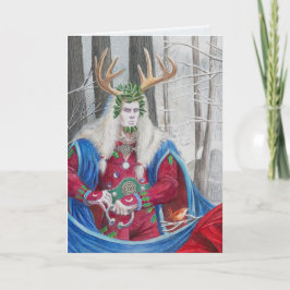 Detail Portret van de Celtic Holly King Kaart