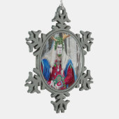 Detail Portret van de Celtic Holly King Tin Sneeuwvlok Ornament (Links)