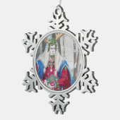 Detail Portret van de Celtic Holly King Tin Sneeuwvlok Ornament (Rechts)