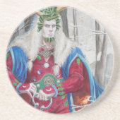 Detail-portret van de Holly King Zandsteen Onderzetter (Voorkant)