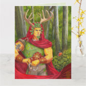 Detail-portret van de Keltische eikenkoning Kaart (Gele Bloem)