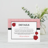 Detail Rode Ladybug Kinderfeest Kaart (Staand voorkant)