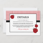 Detail Rode Ladybug Kinderfeest Kaart (Voorkant)