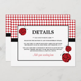 Detail Rode Ladybug Kinderfeest Kaart