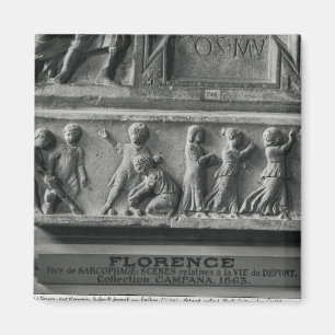 Detail sarcofaag die kinderen die spelen afschilde magneet