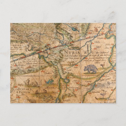 Detail van Afrika van een Wereldbol Briefkaart (Voorkant)
