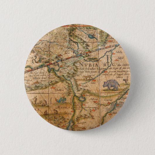 Detail van Afrika van een Wereldbol Ronde Button 5,7 Cm (Voorkant)