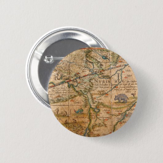Detail van Afrika van een Wereldbol Ronde Button 5,7 Cm (Voorkant /achterkant)