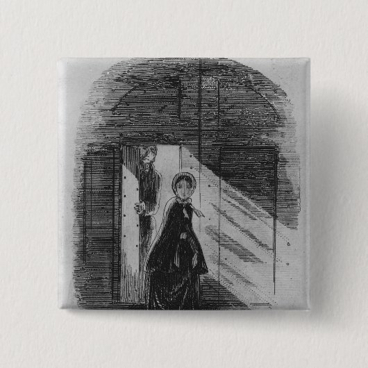 Detail van Amy Dorrit Vierkante Button 5,1 Cm (Voorkant)