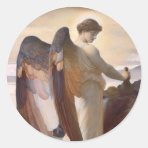 Detail van Angel, Elia in de Wildernis Ronde Sticker