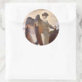 Detail van Angel, Elia in de Wildernis Ronde Sticker (Tas)