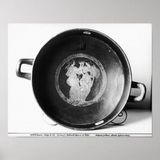 Detail van attische kylix met rode cijfers poster (Voorkant)