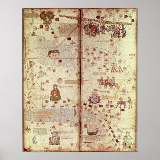 Detail van Azië van de Catalaanse autoriteiten Poster (Voorkant)