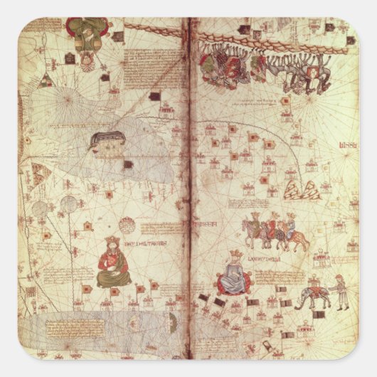 Detail van Azië van de Catalaanse autoriteiten Vierkante Sticker (Voorkant)