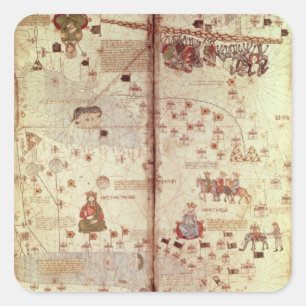 Detail van Azië van de Catalaanse autoriteiten Vierkante Sticker