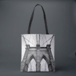 Detail van Brooklyn Bridge-architectuur Tote Bag<br><div class="desc">Elegante coole beroemde Brooklyn bridge close-up architecturale detail in zwart-wit.</div>