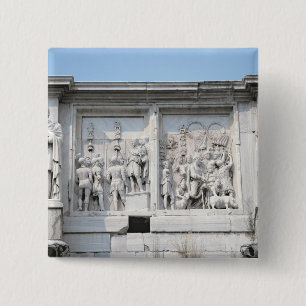Detail van de Arch of Constantine Vierkante Button 5,1 Cm