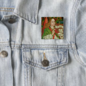 Detail van de Archangel Gabriel Vierkante Button 5,1 Cm (In situ)