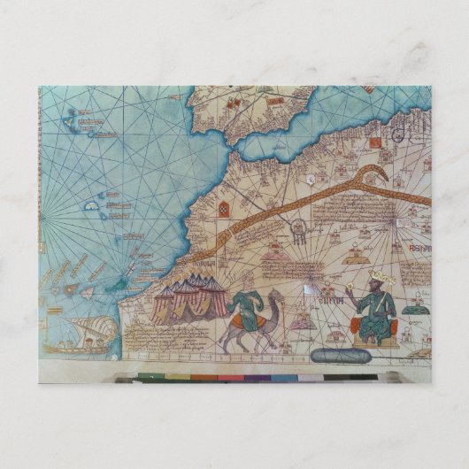 Detail van de Catalaanse Atlas, 1375 Briefkaart (Voorkant)