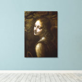 Detail van de engel, van de Maagd van de Canvas Afdruk (Insitu (Houten vloer))