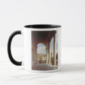 Detail van de galerij van de hoofdgevel, c.1550 mok (Links)