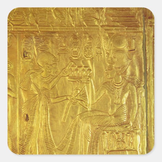 Detail van de Golden Shrine Vierkante Sticker (Voorkant)