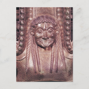 Detail van de gorgonhendel van een krater briefkaart