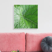 Detail van de groenbladader canvas afdruk (Insitu (Woonkamer))