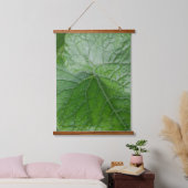 Detail van de groenbladader hangend wandkleed (Slaapkamer)