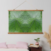 Detail van de groenbladader hangend wandkleed (Slaapkamer)