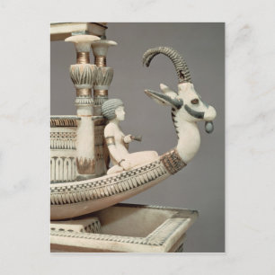 Detail van de haven van een boot met het hoofd van briefkaart