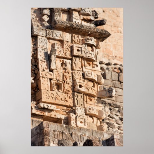 Detail van de Magicische piramide, Yucatan, Mexico Poster (Voorkant)