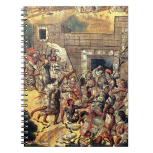 Detail van de poging om het dwarsgedeelte omlaag t notitieboek