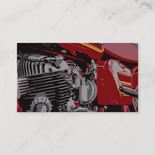 Detail van de Rode Motorfiets Visitekaartje (Voorkant)